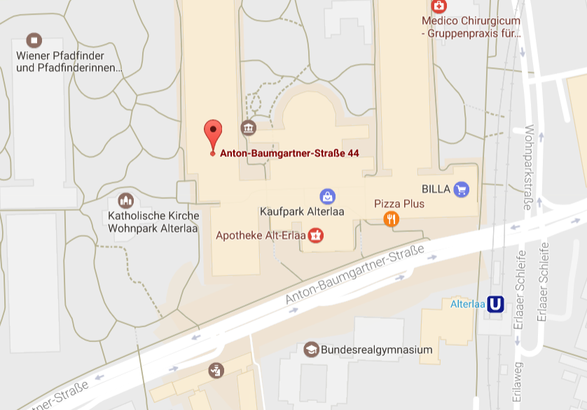 Google Maps Karte von der Anton-Baumgartnerstr. 44